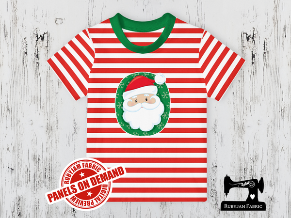 Santa Face Green - RED WHITE YDS - Panels On Demand