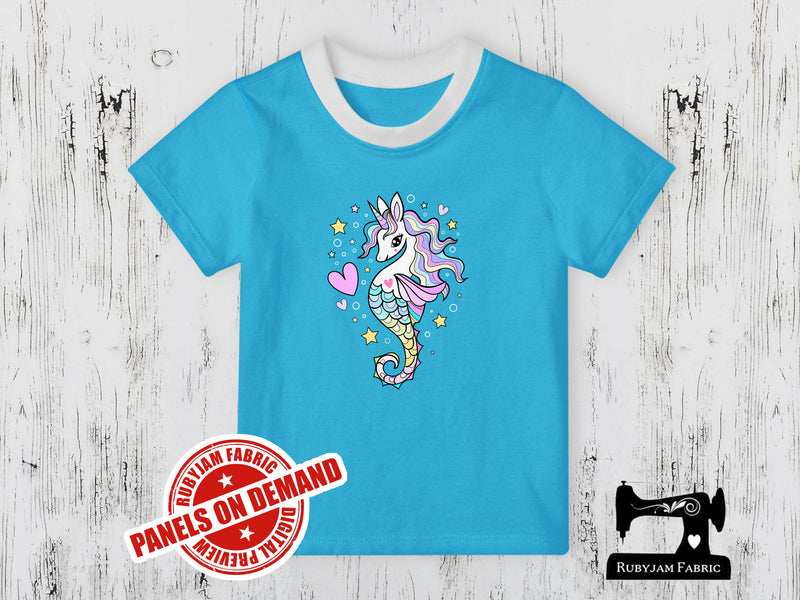 Seahorse Unicorn - LIGHT BLUE - Panels On Demand