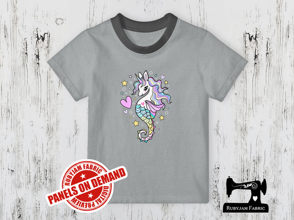 Seahorse Unicorn - HEATHER GREY - Panels On Demand