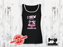 I Sew Because Punching People Is Frowned Upon (Pink) - BLACK - Panels On Demand