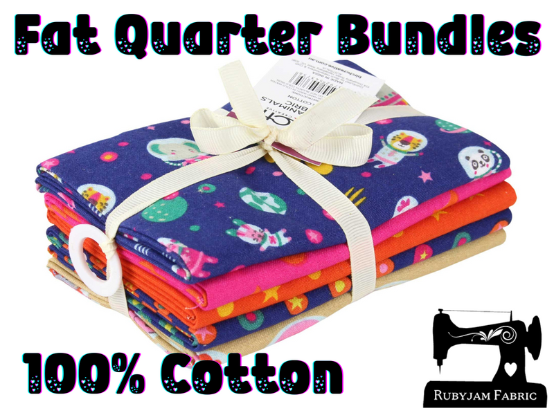 100% cotton fat quarter bundle featuring beautifully curated space animal themed images