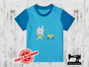 Spring Bunny With Carrots - LIGHT BLUE - Panels On Demand