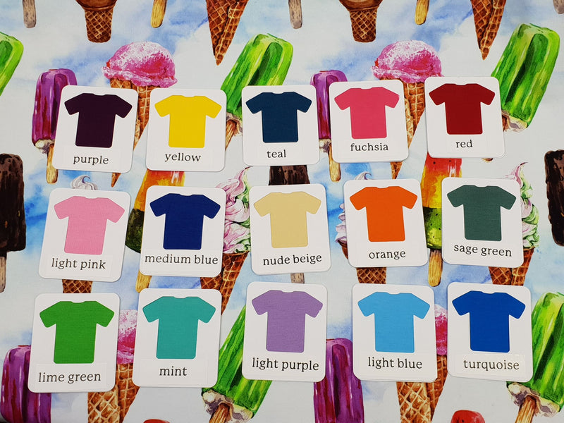 Ice Cream Parlour - cotton lycra - 150cm wide - clearance