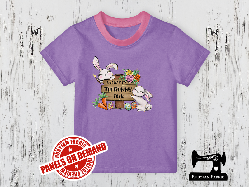 This Way to the Bunny Trail Easter - LIGHT PURPLE - Panels On Demand