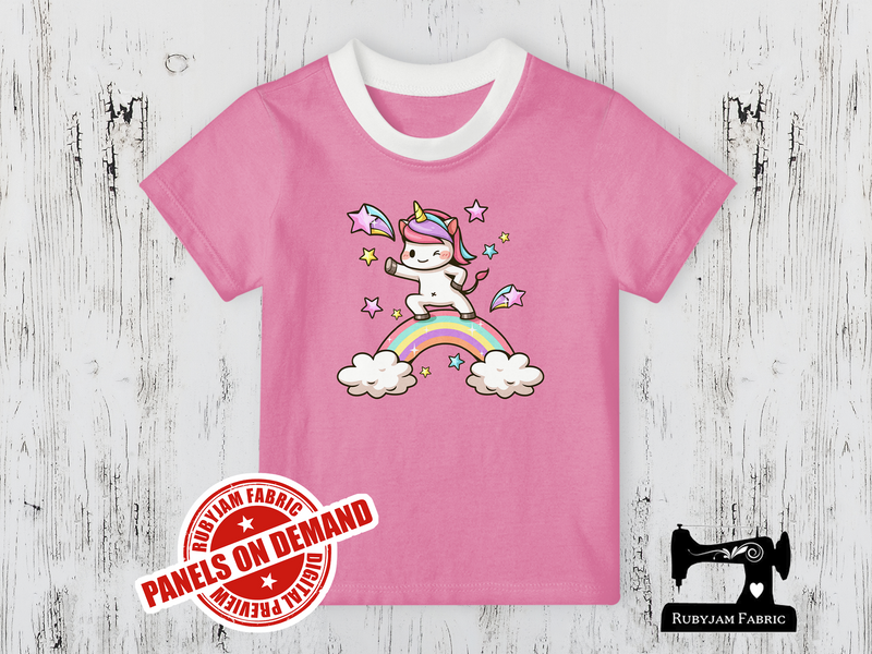 Unicorn Dance Rainbow - LIGHT PINK - Panels On Demand