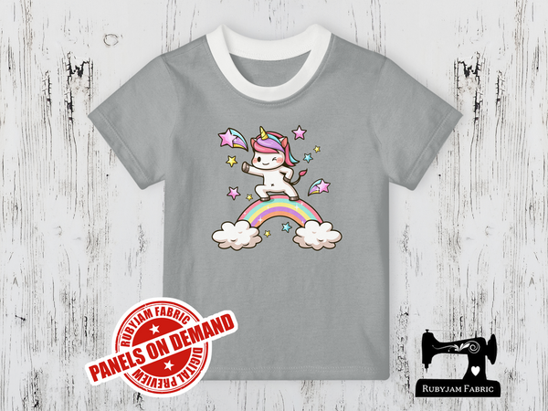 Unicorn Dance Rainbow - HEATHER GREY - Panels On Demand