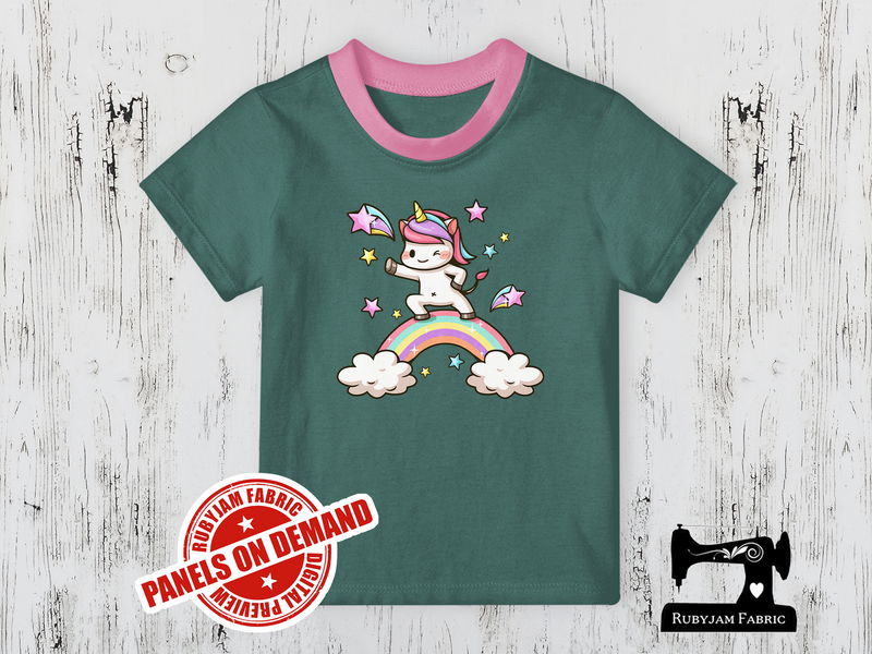 Unicorn Dance Rainbow - SAGE GREEN - Panels On Demand