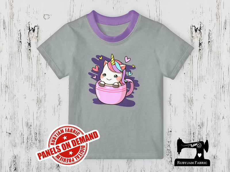 Unicorn Tea Cup - HEATHER GREY - Panels On Demand