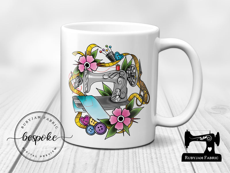 Vintage Sewing Machine - Mug - Bespoke