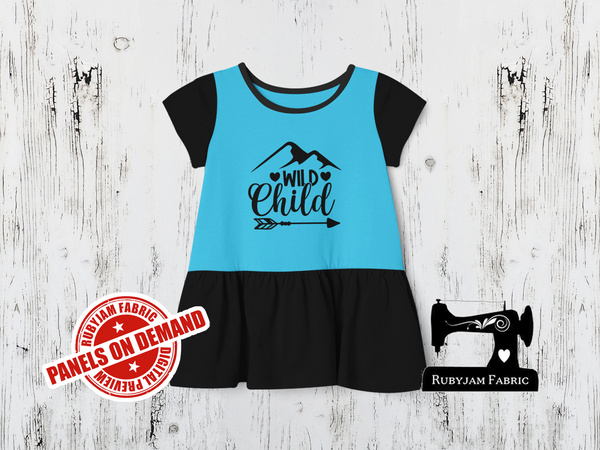 Wild Child - LIGHT BLUE - Panels On Demand