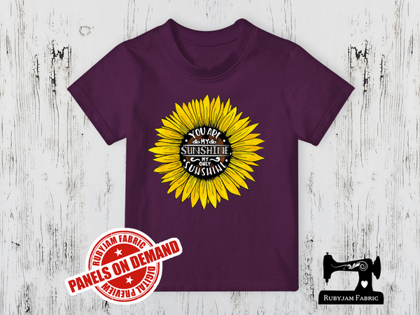 You Are My Sunshine (Sunflower) - PURPLE - Panels On Demand