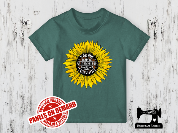 You Are My Sunshine (Sunflower) - SAGE GREEN - Panels On Demand