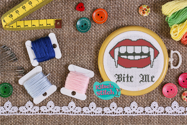 Bite Me - Cross Stitch Pattern - Kitsch Stitch Studio