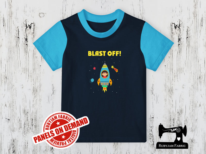 Blast Off! - NAVY BLUE - Panels On Demand