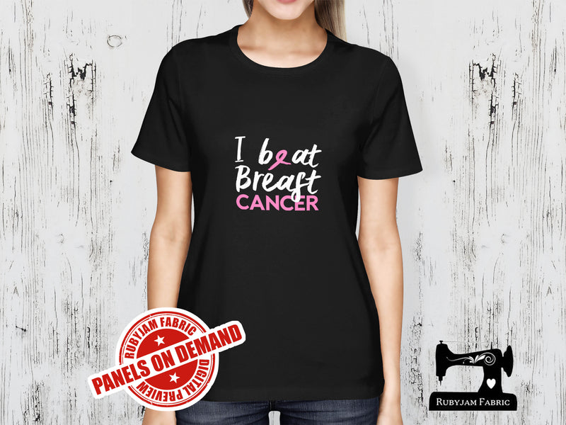 I Beat Breast Cancer (Breast Cancer Awareness) - BLACK - Panels On Demand