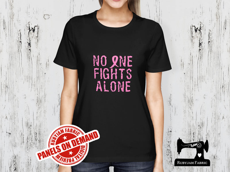 No One Fights Alone (Breast Cancer Awareness) - BLACK - Panels On Demand