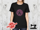 Mandala Ribbon Circle (Breast Cancer Awareness) - BLACK - Panels On Demand