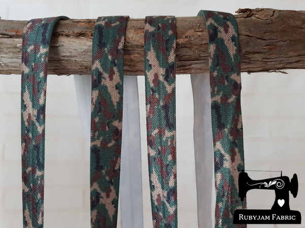 1M Camouflage - Printed - 5/8" (16mm) - Fold Over Elastic (FOE)