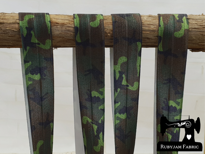 1M Camo - Printed - 1" (25mm) - Fold Over Elastic (FOE)