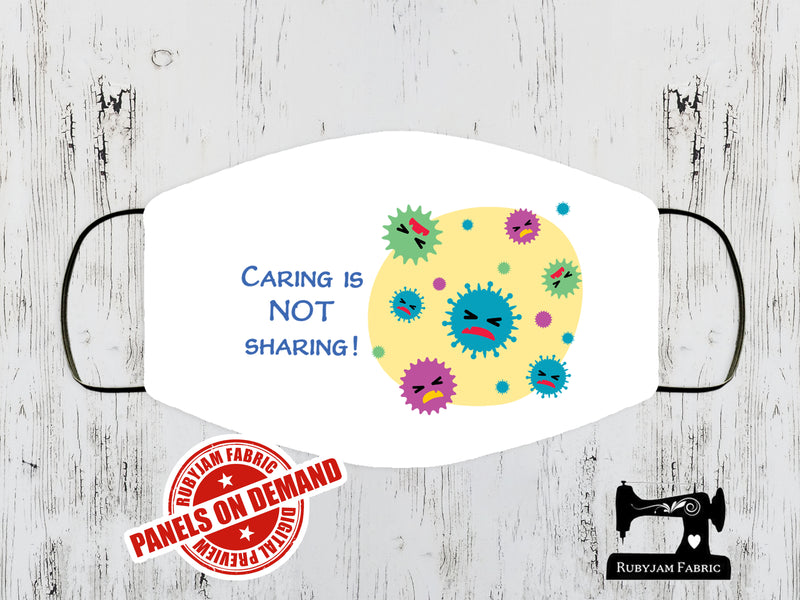 Caring is Not Sharing Face Mask Panel - WHITE - Panels On Demand