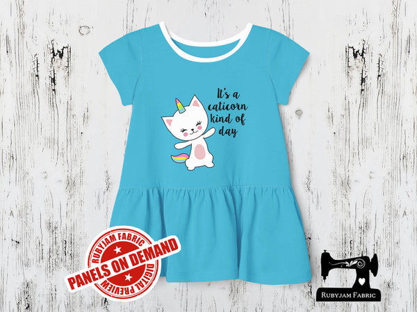 Caticorn Kind of Day - LIGHT BLUE - Panels On Demand