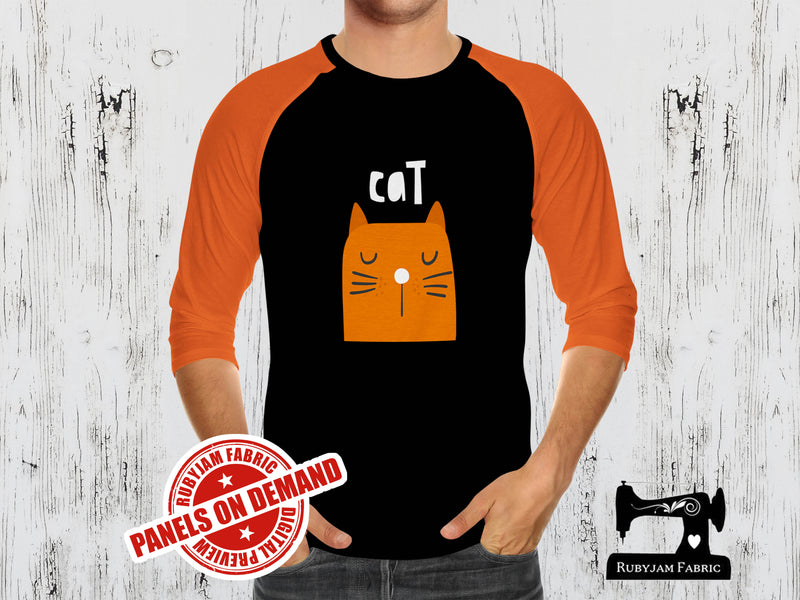 Orange Cat + Cat Butt (Two Panel Set) - BLACK - Panels On Demand