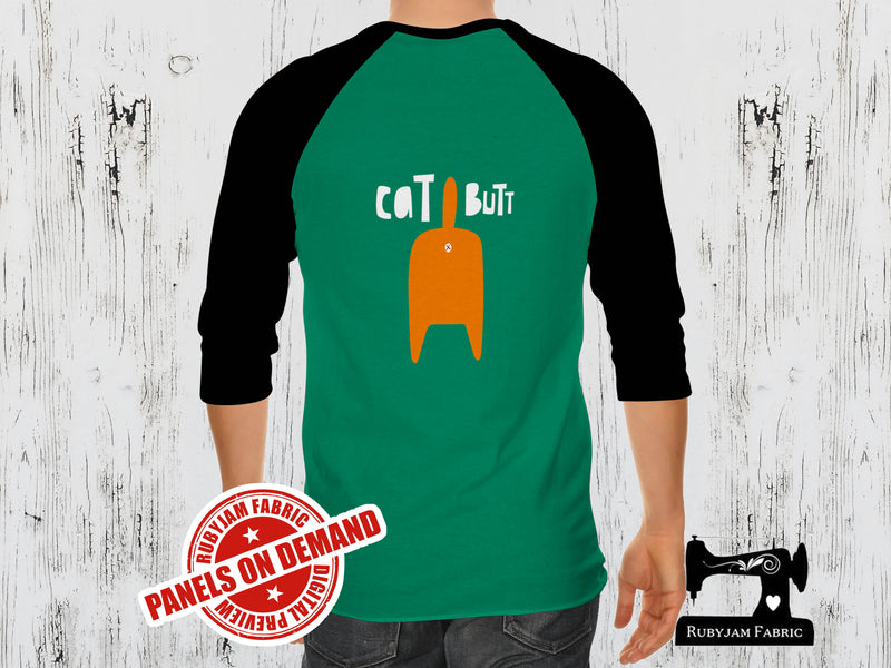 Orange Cat + Cat Butt (Two Panel Set) - GREEN - Panels On Demand