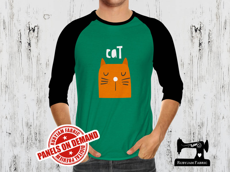 Orange Cat + Cat Butt (Two Panel Set) - GREEN - Panels On Demand