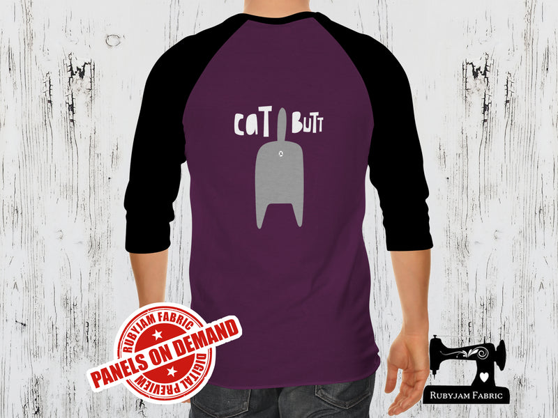 Grey Cat + Cat Butt (Two Panel Set) - PURPLE - Panels On Demand