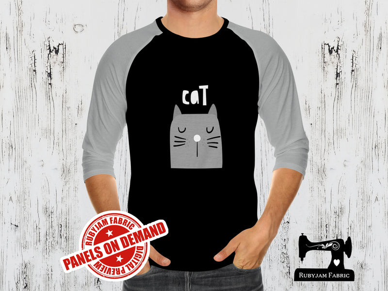 Grey Cat + Cat Butt (Two Panel Set) - BLACK - Panels On Demand