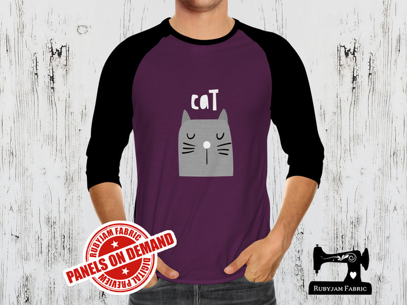 Grey Cat + Cat Butt (Two Panel Set) - PURPLE - Panels On Demand