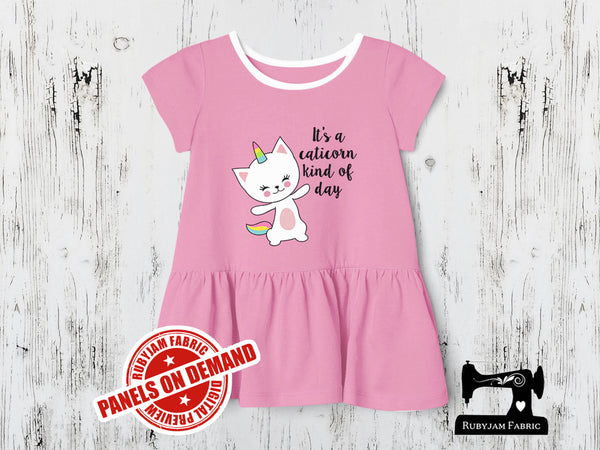 Caticorn Kind of Day - LIGHT PINK - Panels On Demand
