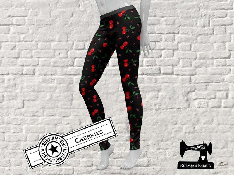 Cherries - cotton lycra - 150cm wide