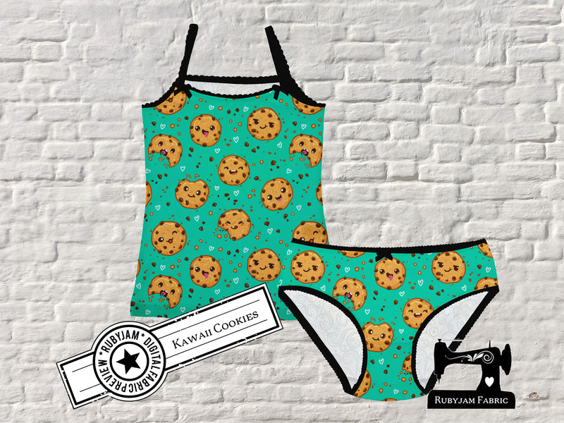 Kawaii Cookies - cotton lycra - 150cm wide