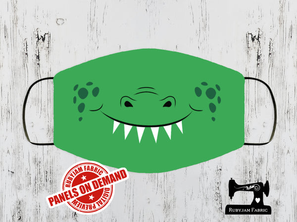 Crocodile Face Mask Panel - LIME GREEN - Panels On Demand