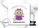 Cross Stitch, Stabbing Things Is Fun - Drink Coasters - Bespoke