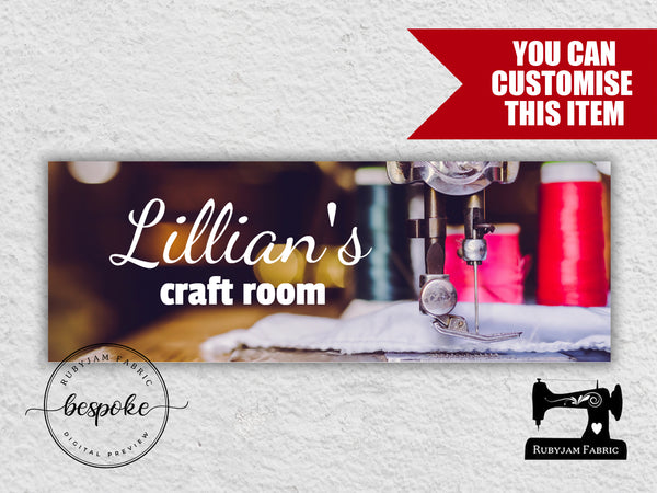 Personalised Sewing Room Sign - DARK - Bespoke