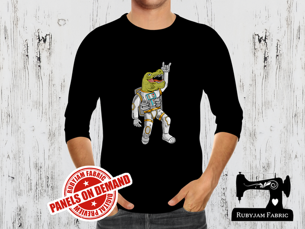 Dinosaur Astronaut - BLACK - Panels On Demand