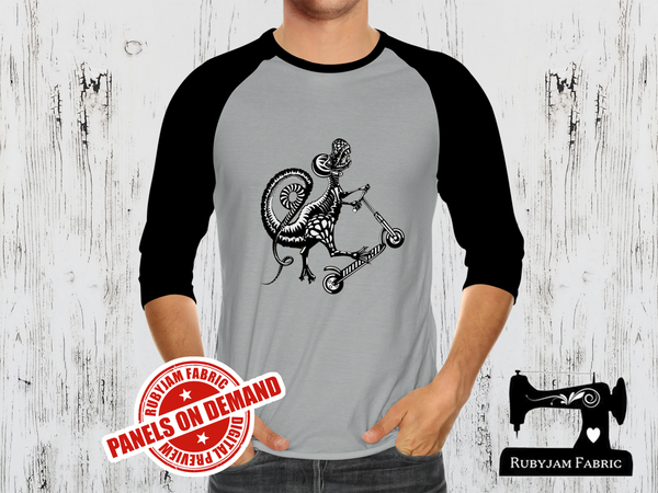 Dinosaur Scooter - HEATHER GREY - Panels On Demand