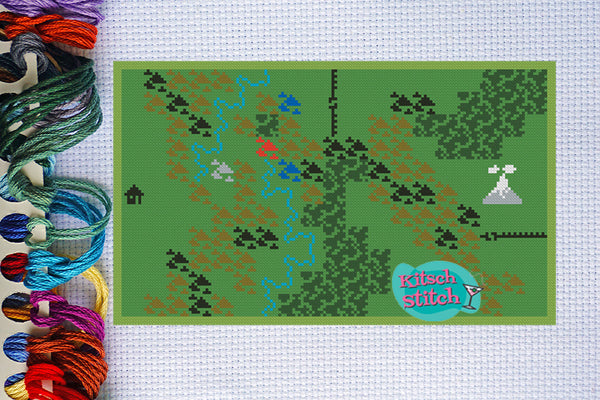 Dungeons And Dragons Map - Intellivision - Cross Stitch Pattern - Kitsch Stitch Studio