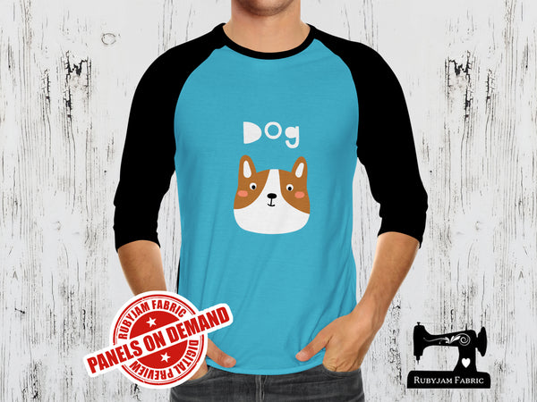 Brown Dog + Dog Butt (Two Panel Set) - LIGHT BLUE - Panels On Demand