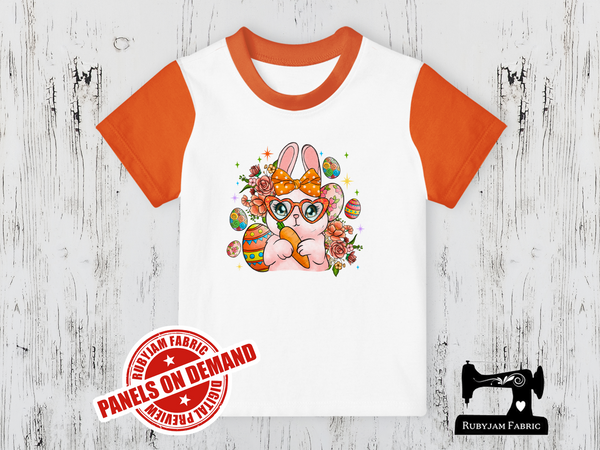 Easter Bunny with Eggs and Carrot - WHITE - Panels On Demand