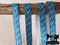 1M Blue Peacock Feathers - Printed - 5/8" (16mm) - Fold Over Elastic (FOE)