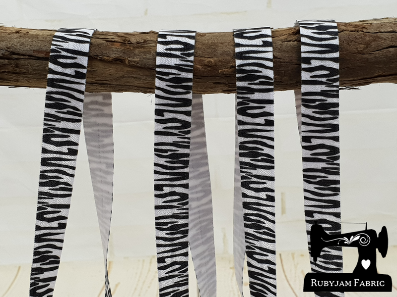 1M Zebra - Printed - 5/8" (16mm) - Fold Over Elastic (FOE)