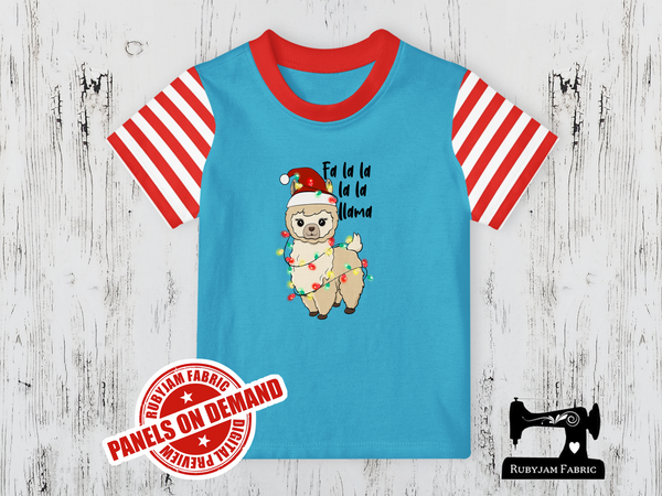 Fa La La La La Llama - LIGHT BLUE - Panels On Demand