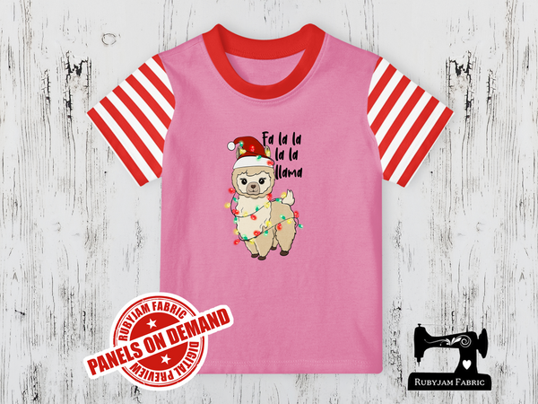 Fa La La La La Llama - LIGHT PINK - Panels On Demand