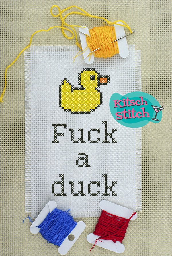 F*** A Duck - Cross Stitch Pattern - Kitsch Stitch Studio