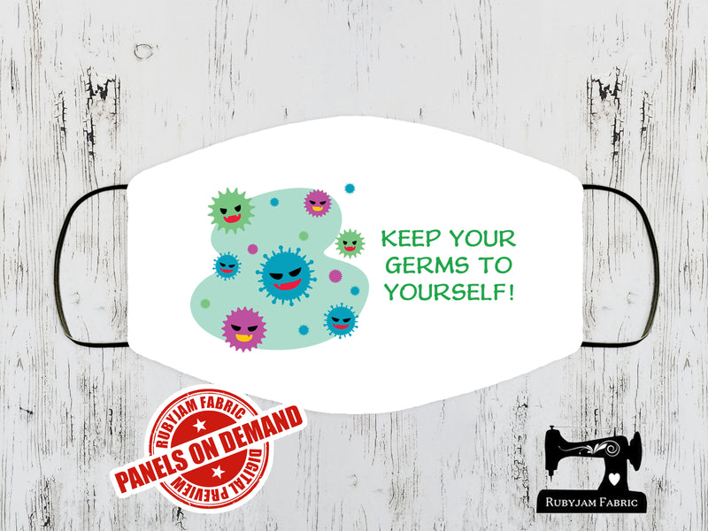 Keep Your Germs to Yourself Face Mask Panel - WHITE - Panels On Demand