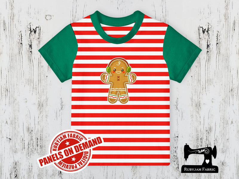 Christmas Gingerbread - RED WHITE YDS - Panels On Demand