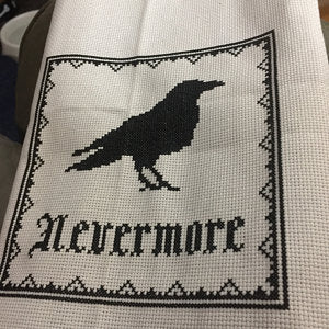 Nevermore - The Raven - Cross Stitch Pattern - Kitsch Stitch Studio